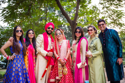 Baraat procession — groom on horse