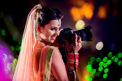 Bride in bridal lehenga closeup